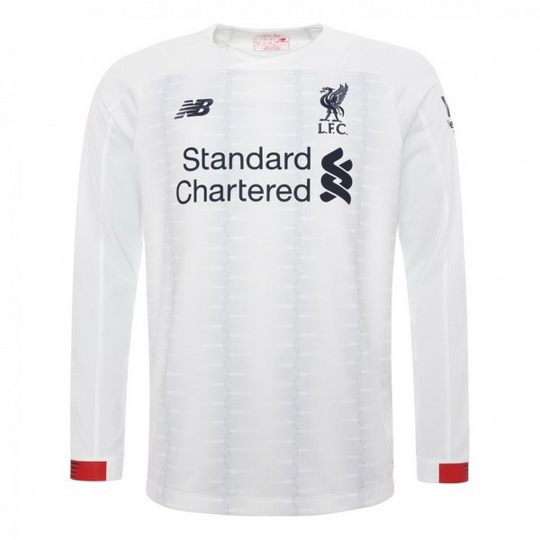 Camiseta Liverpool Replica Segunda Ropa ML 2019/20 Blanco